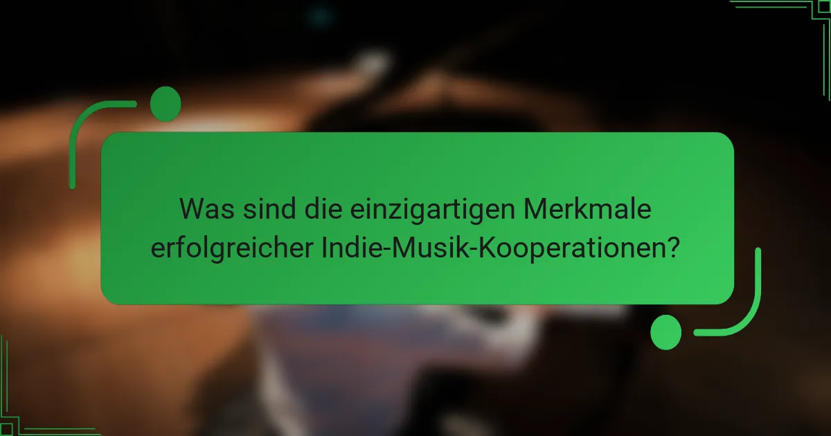 Was sind die einzigartigen Merkmale erfolgreicher Indie-Musik-Kooperationen?
