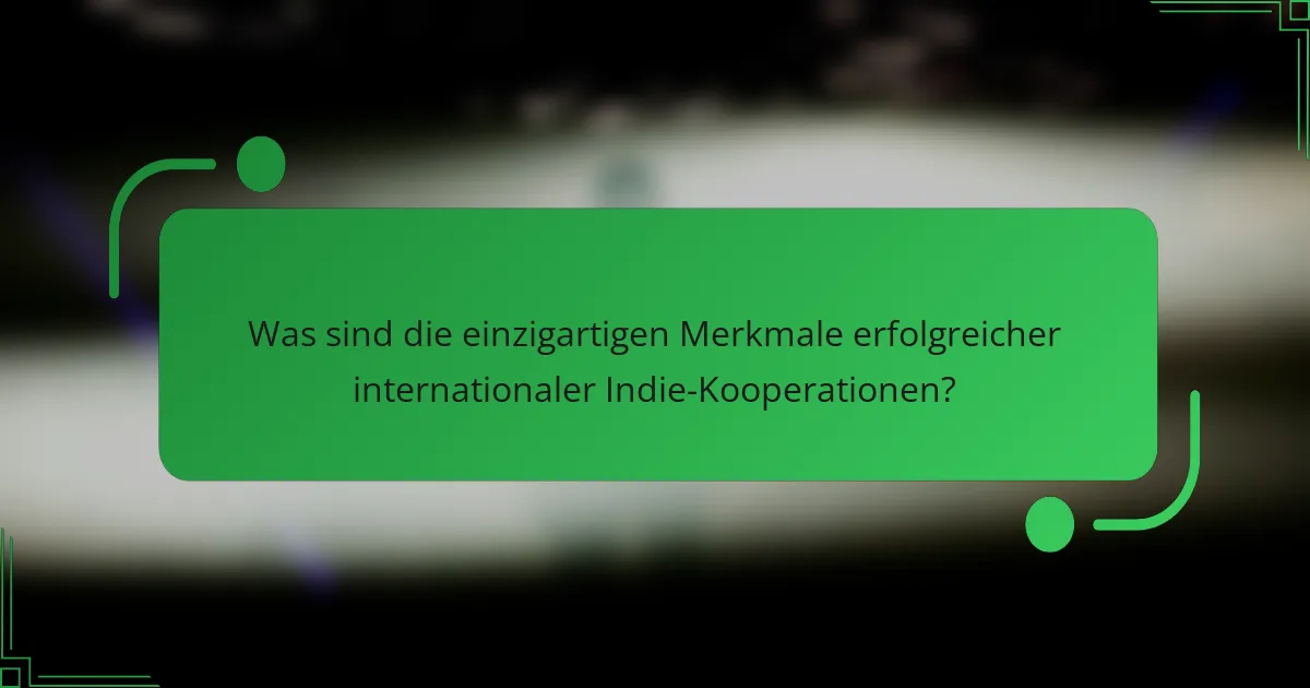 Was sind die einzigartigen Merkmale erfolgreicher internationaler Indie-Kooperationen?