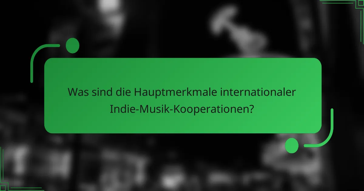 Was sind die Hauptmerkmale internationaler Indie-Musik-Kooperationen?