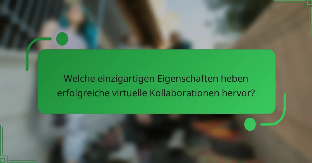 Welche einzigartigen Eigenschaften heben erfolgreiche virtuelle Kollaborationen hervor?