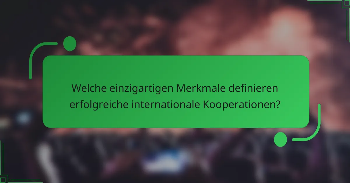 Welche einzigartigen Merkmale definieren erfolgreiche internationale Kooperationen?