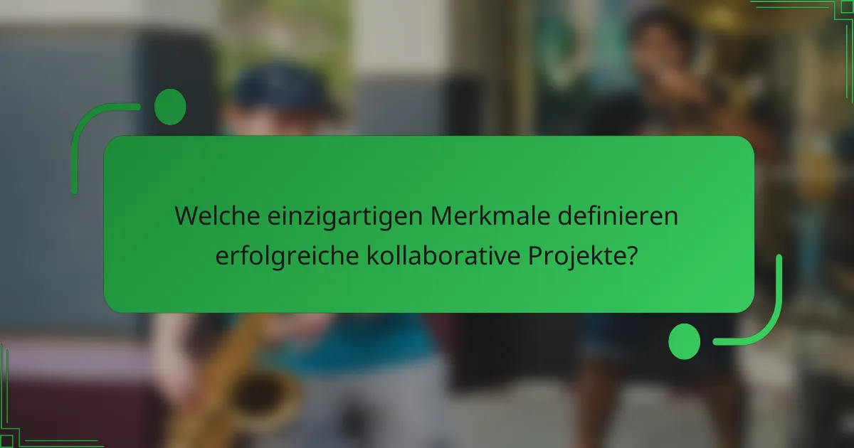 Welche einzigartigen Merkmale definieren erfolgreiche kollaborative Projekte?