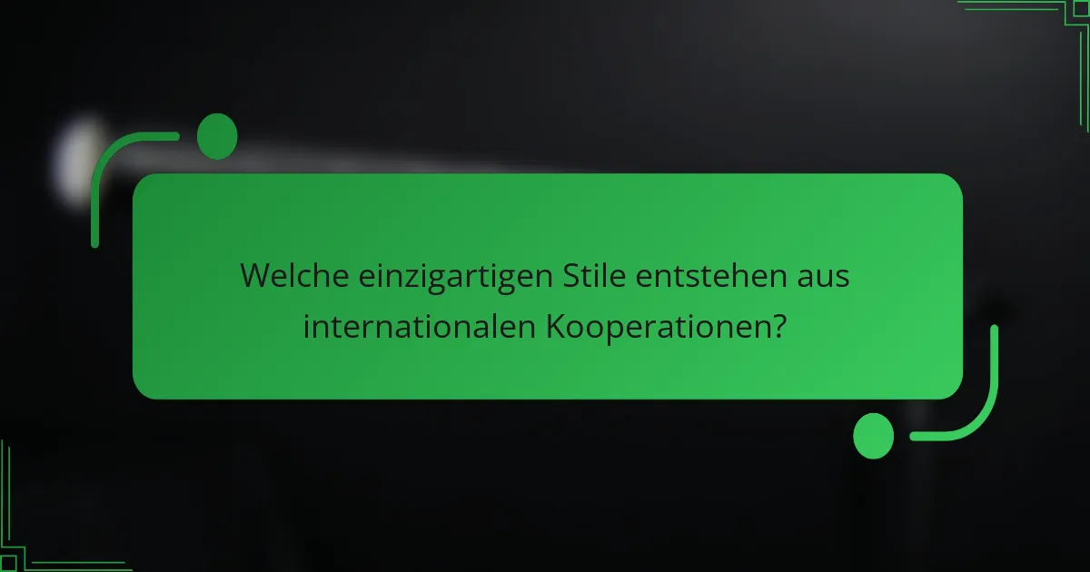 Welche einzigartigen Stile entstehen aus internationalen Kooperationen?