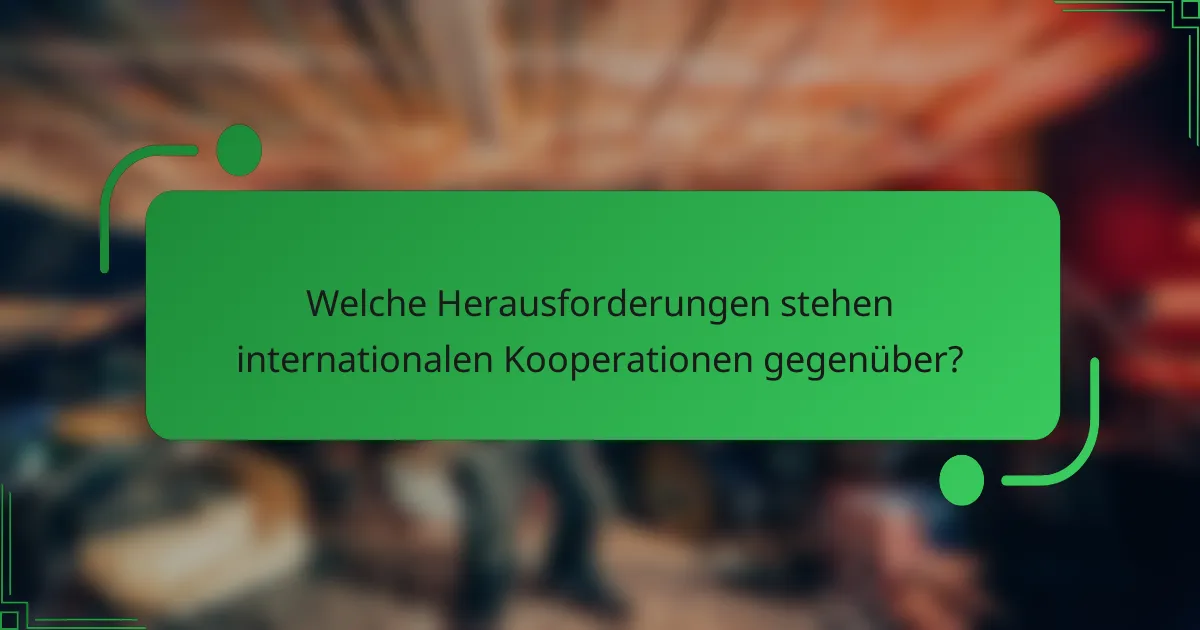 Welche Herausforderungen stehen internationalen Kooperationen gegenüber?