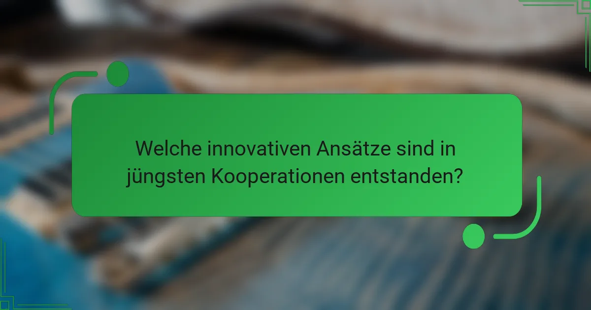 Welche innovativen Ansätze sind in jüngsten Kooperationen entstanden?
